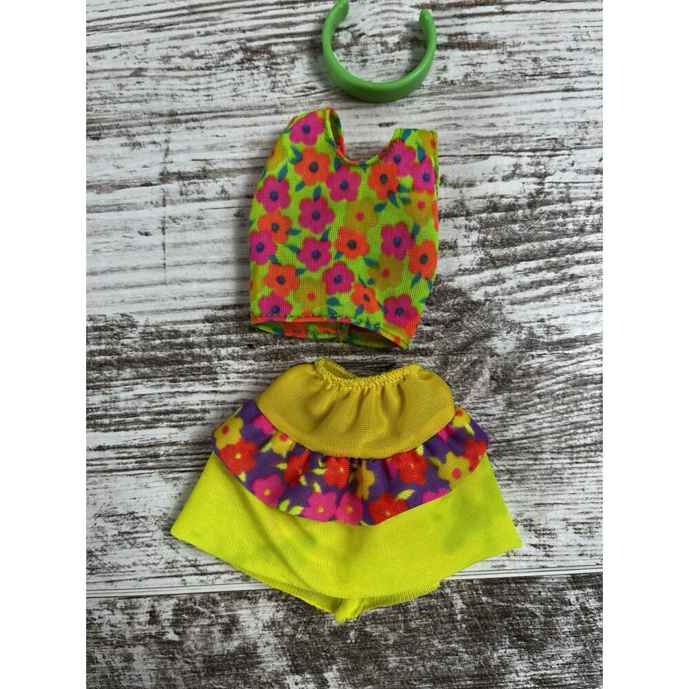 Vtg 1992 Barbie Glitter Beach Fashions 7781 Outfit Top Skirt Headband Mattel
